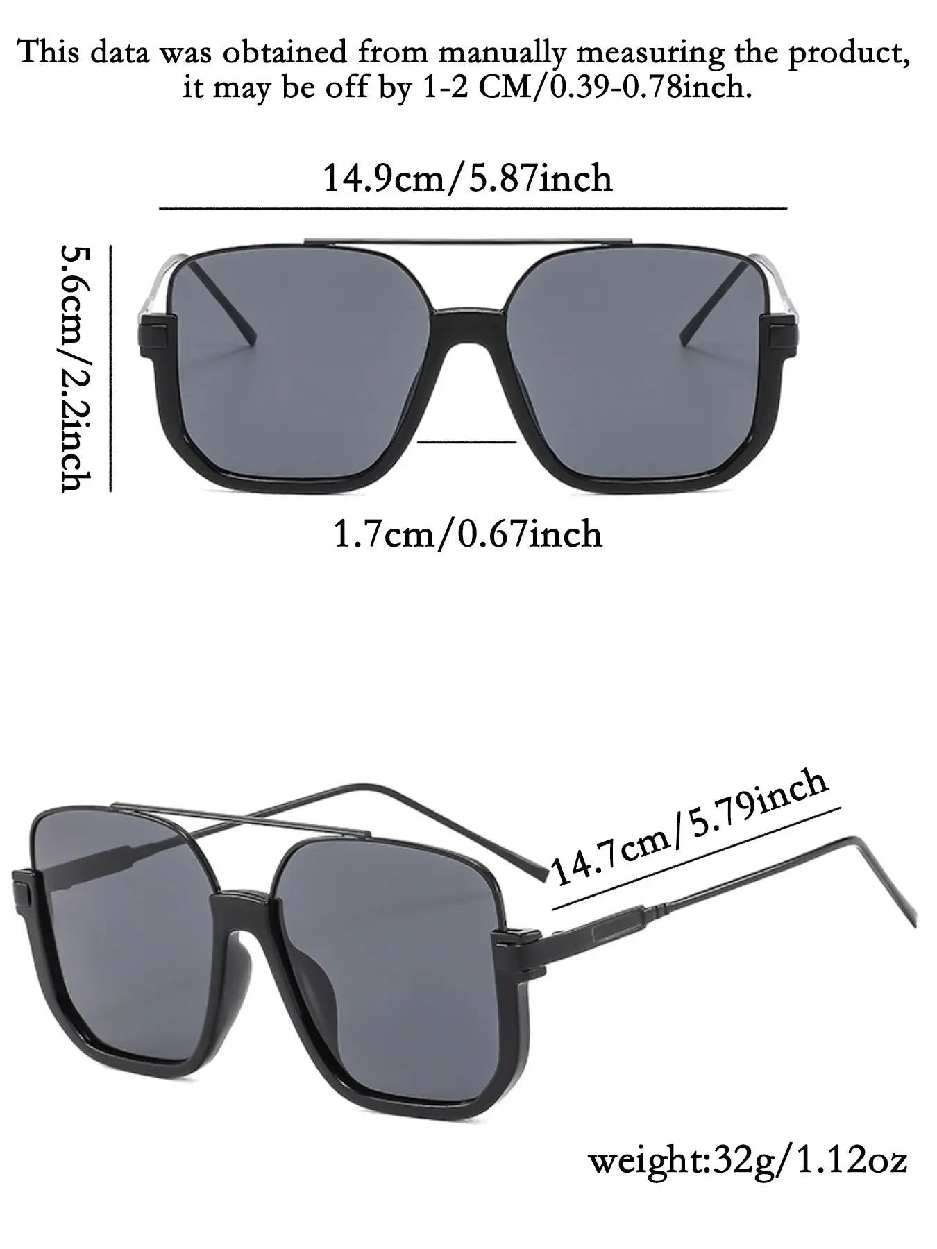 Unisex Aviator Sunglasses with Tinted Lenses