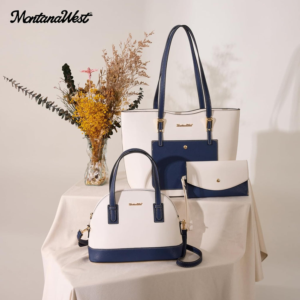 Montana West Women's 3-Piece Tote Bag and Wallet Set