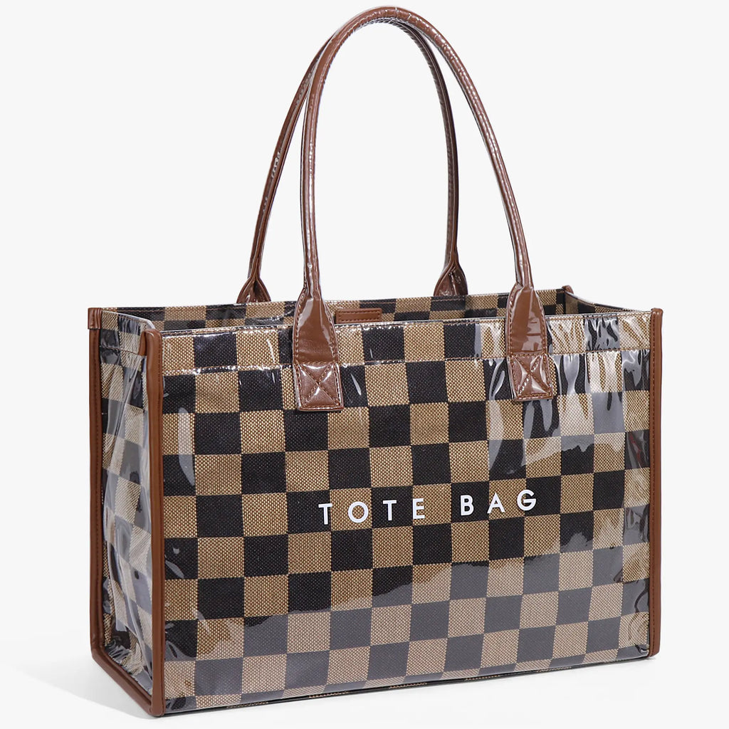 Vintage Checkerboard Tote Bag