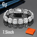 12MM Wide Iced Out Cuban Chain Bracelet with Gift Box
