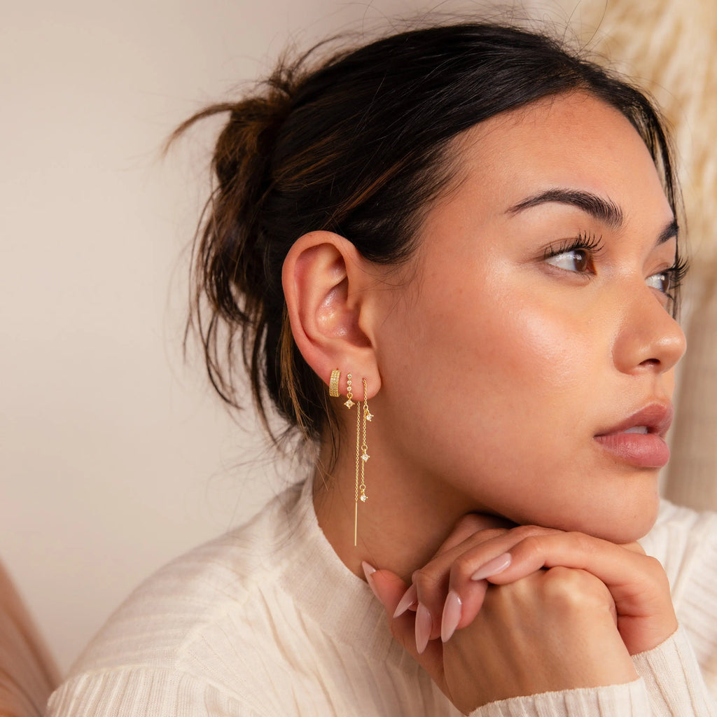 3-Layer Chain Dangle Earrings
