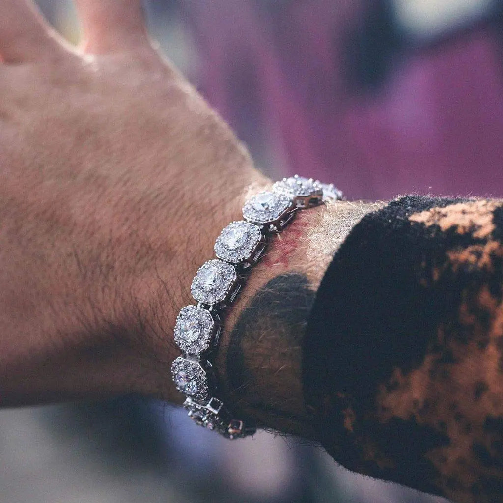 12MM Wide Iced Out Cuban Chain Bracelet with Gift Box