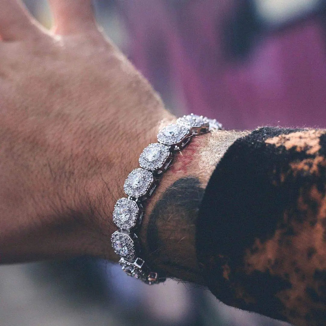 12MM Wide Iced Out Cuban Chain Bracelet with Gift Box