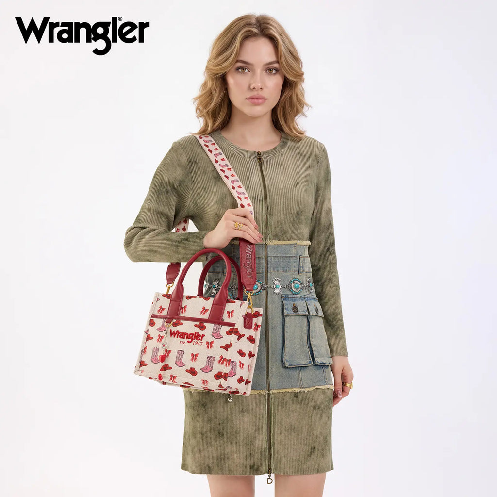 Wrangler Cowboy Boot Print Tote Bag