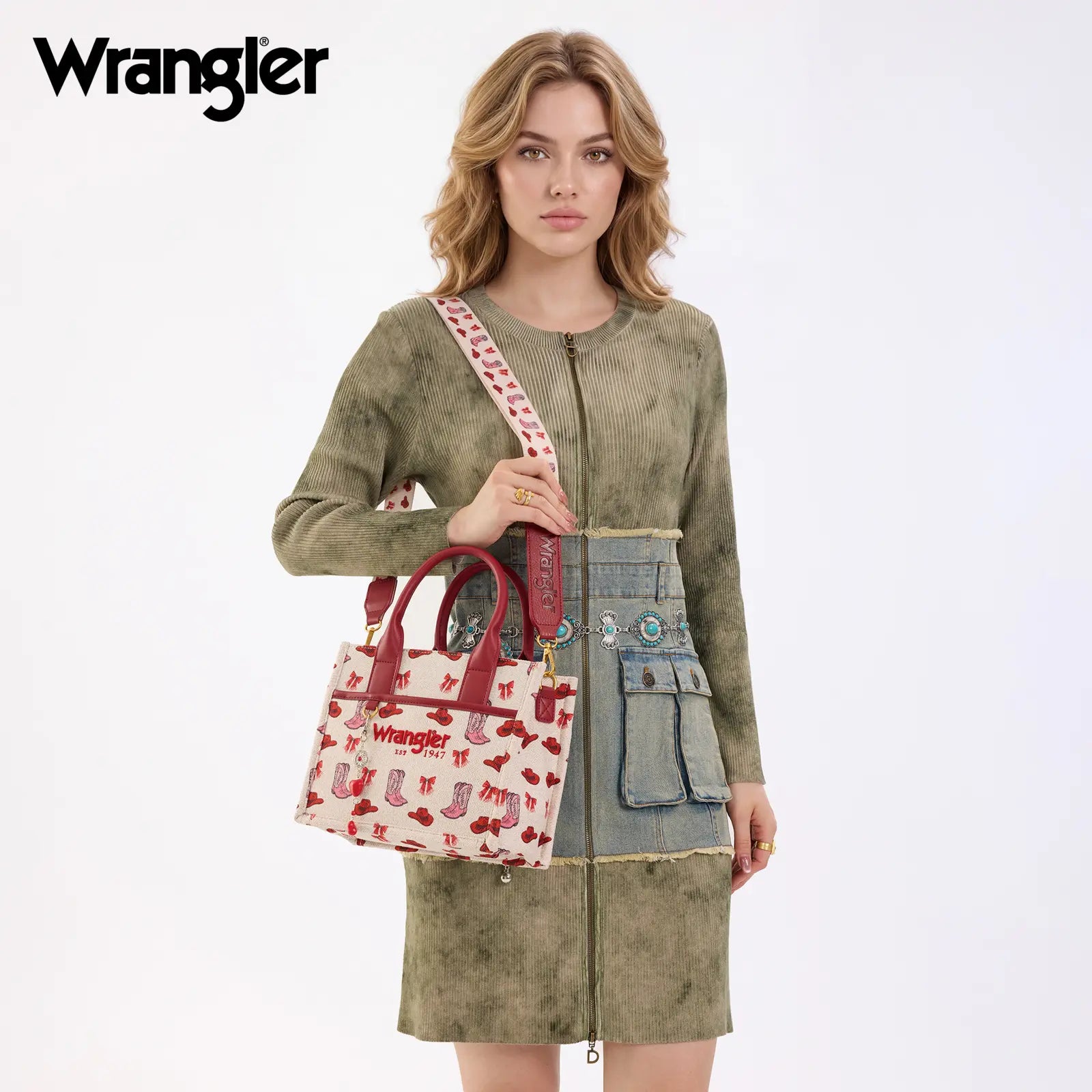Wrangler Cowboy Boot Print Tote Bag