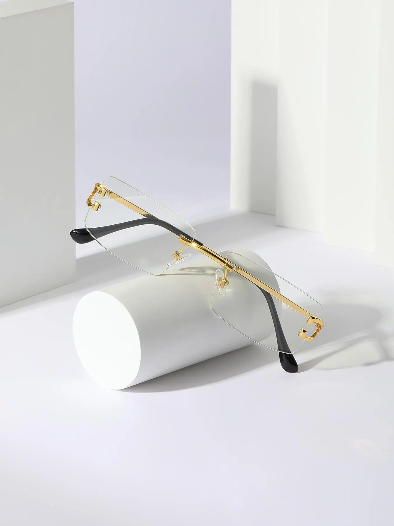 Square Rimless Sunglasses for Summer