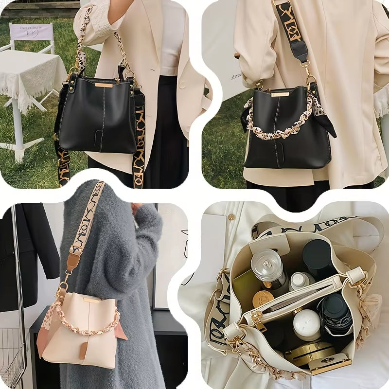 New! Ribbon Chain Bucket Bag