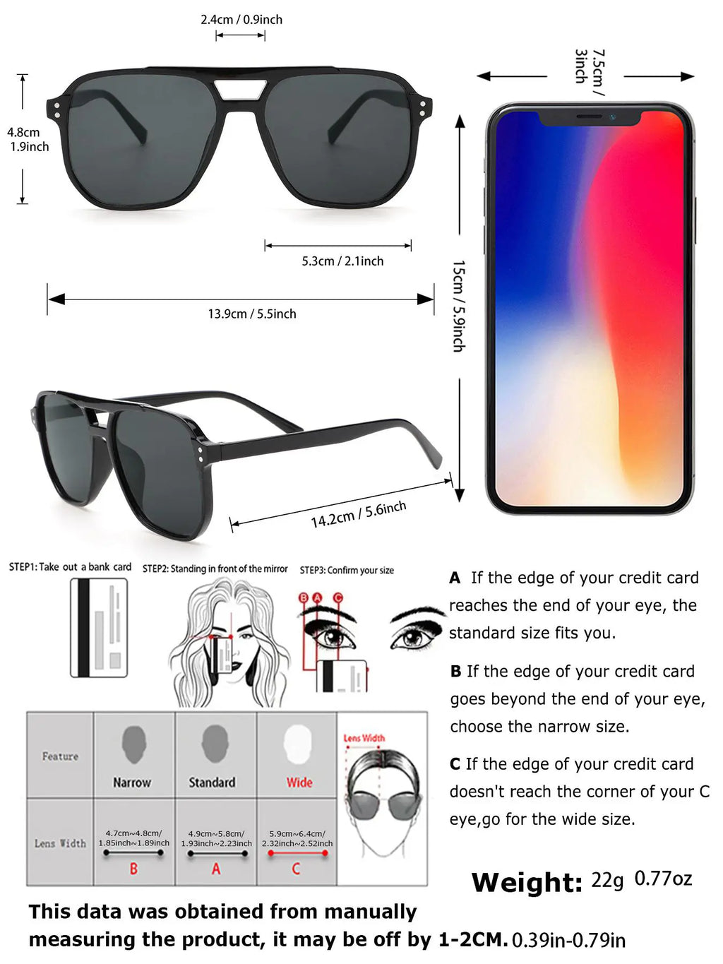 Unisex Retro Aviator Sunglasses Set