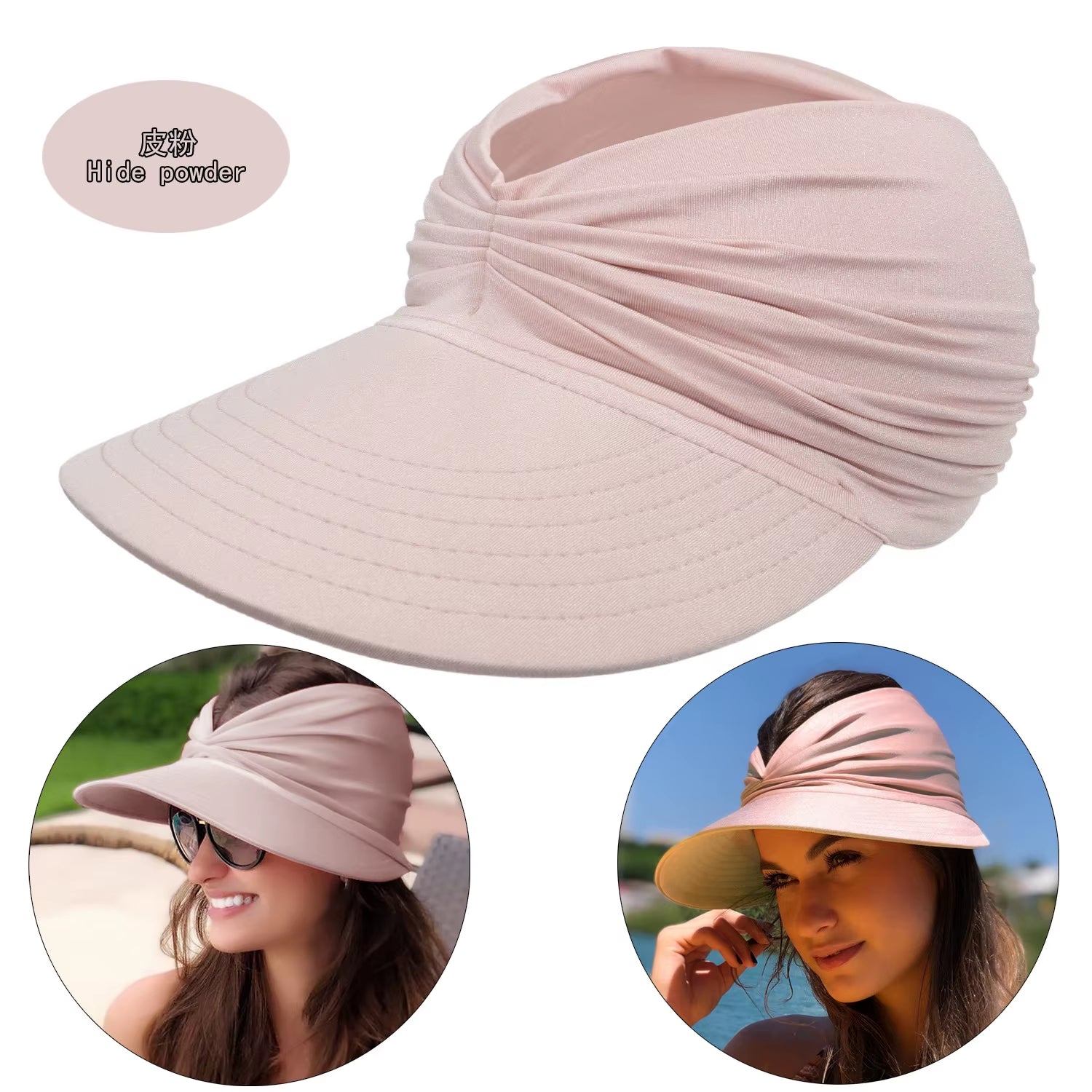 Women's Beach Sun Hat with Hollow Top - UV50+ Sun Protection