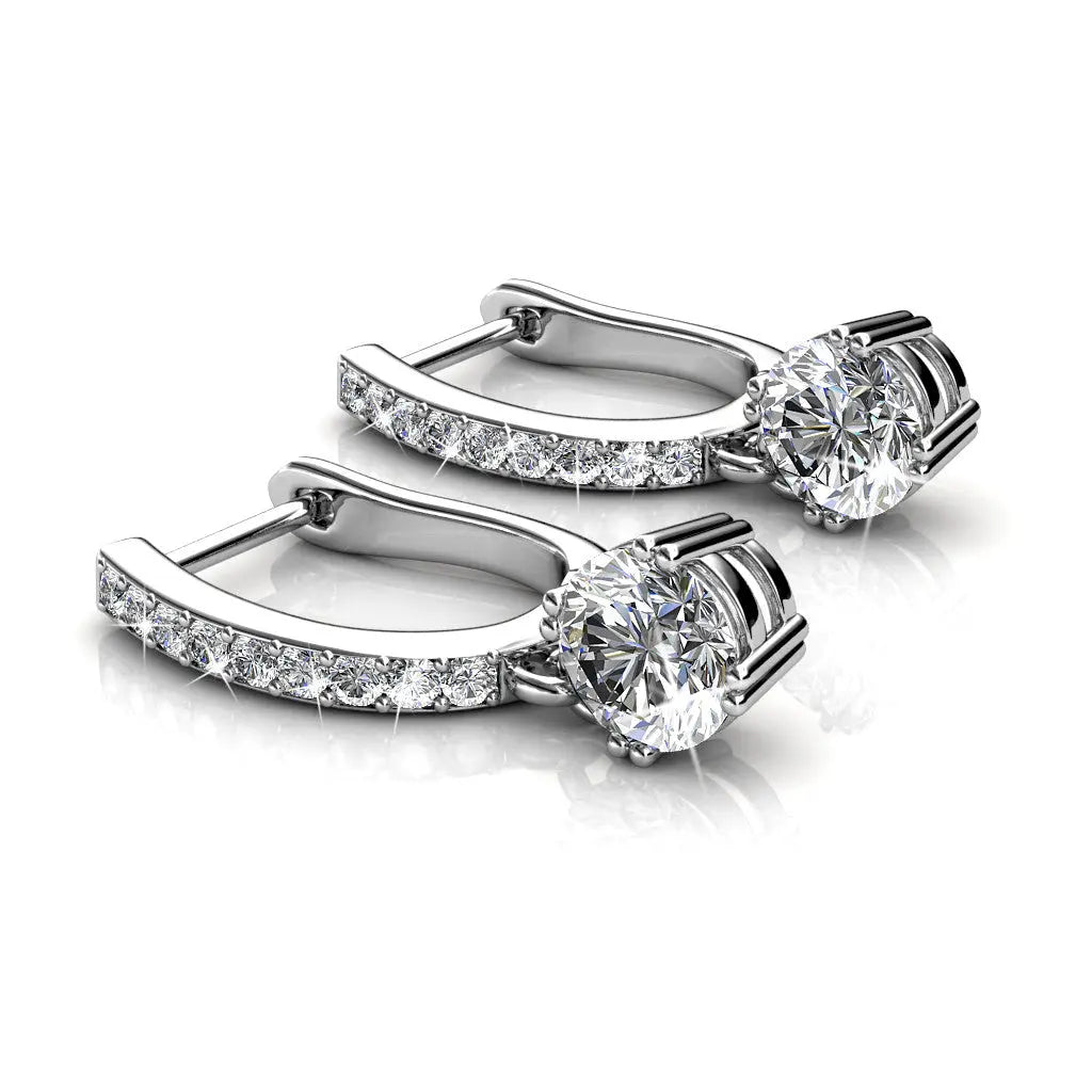 Mckenzie 18K White Gold Plated Drop Earrings