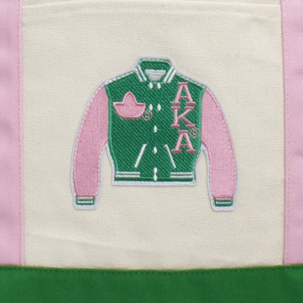 AKA Sorority Large Canvas Tote Bag Reusable Merch