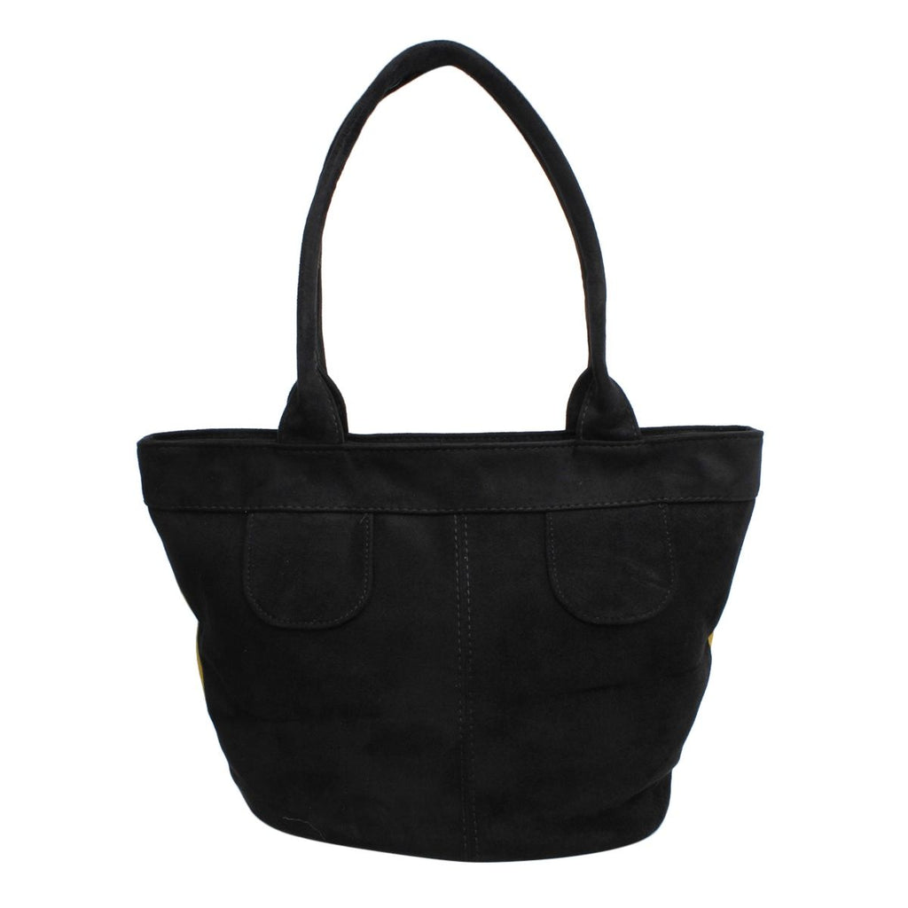 Tote Bag Burgundy Suede Black Trim Shoulder Purse